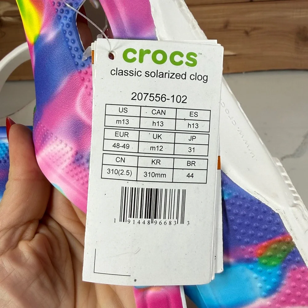 Crocs Classic Tie Dye Solarized Clog Multi Color Heat Map Mens‎ 13 Womens 15 NEW